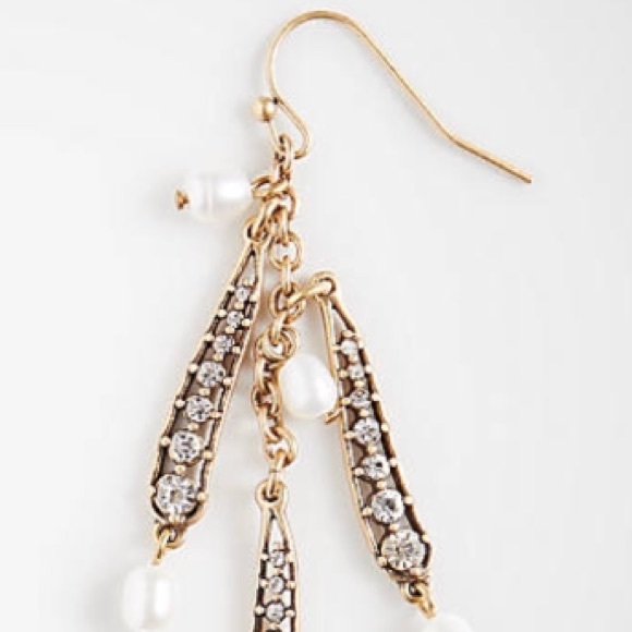 Ann Taylor Pave Gold Earrings - Picture 4 of 6